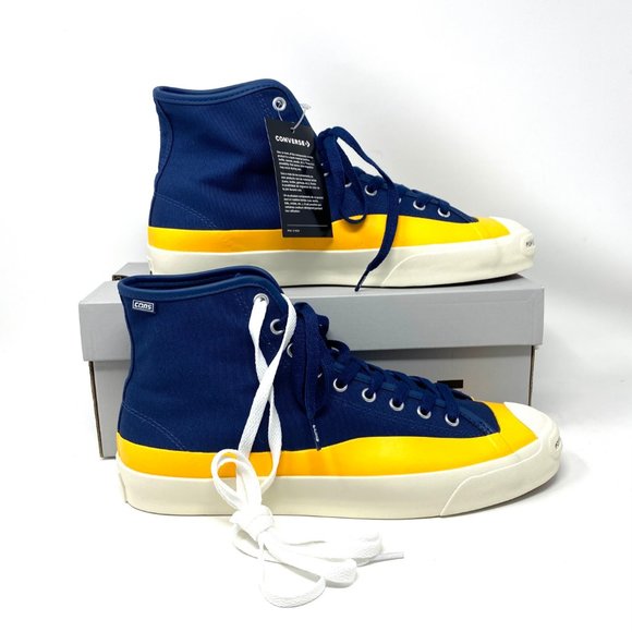 Converse Other - CONVERSE Mens 169006C JACK PURCELL PRO P Navy Citrus Egret Canvas Hi Top Sneaker